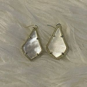 Alex Gold Drop Earrings in Ivory Pearl